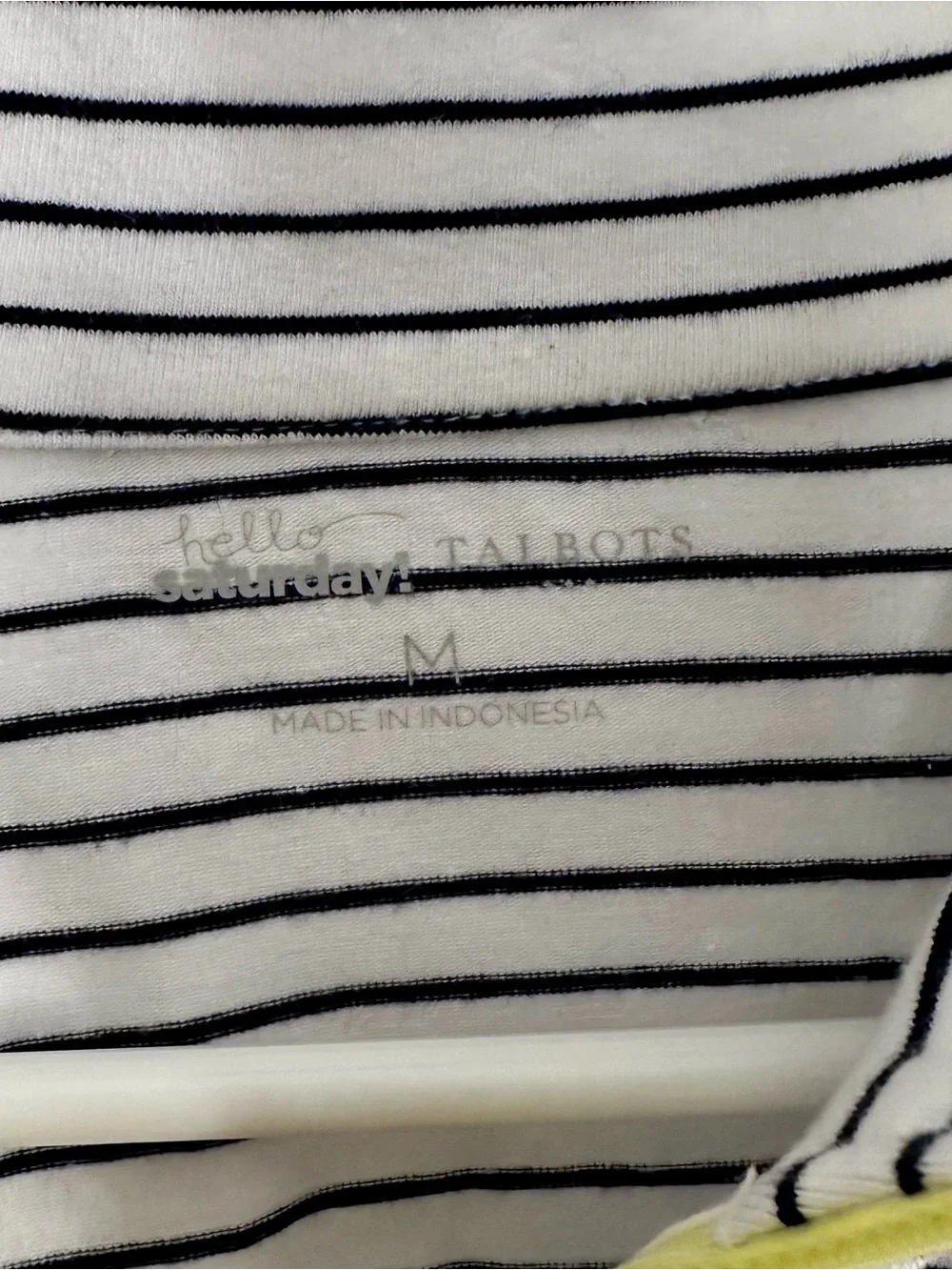 Talbots Hello Saturday M Half Zip Striped Pullover Neon Accent
